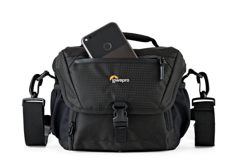 Lowepro LP37119, Nova 160 AW II Camera Bag, Customizable, Portable, Fits DSLR with 17-85 mm Attached Lens, Compact Drone, 1-2 Additional Lenses, Flash, Black - Image 1